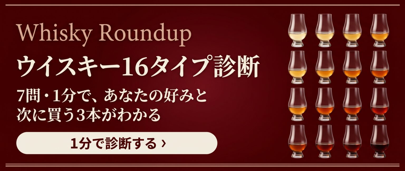 ウイスキー16タイプ診断|7問・1分で、あなたの好みと次に買う3本がわかる