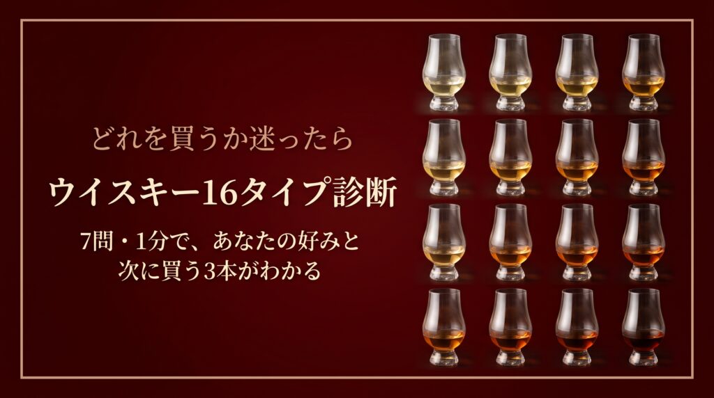 ウイスキー16タイプ診断｜7問・1分で、あなたの好みと次に買う3本がわかる